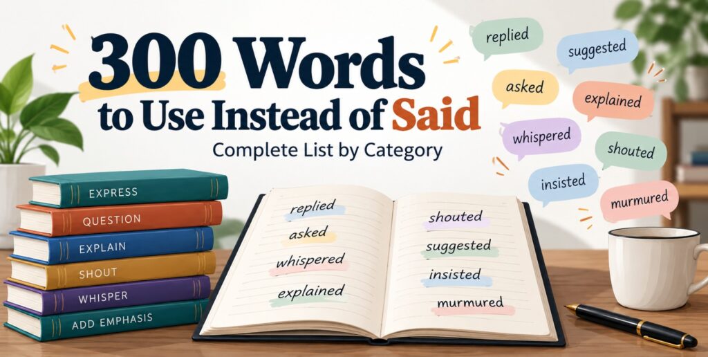 300 Words to Use Instead of Said